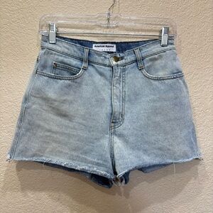 American Apparel High-Waisted Light-Wash Denim Cutoff Shorts Size 27